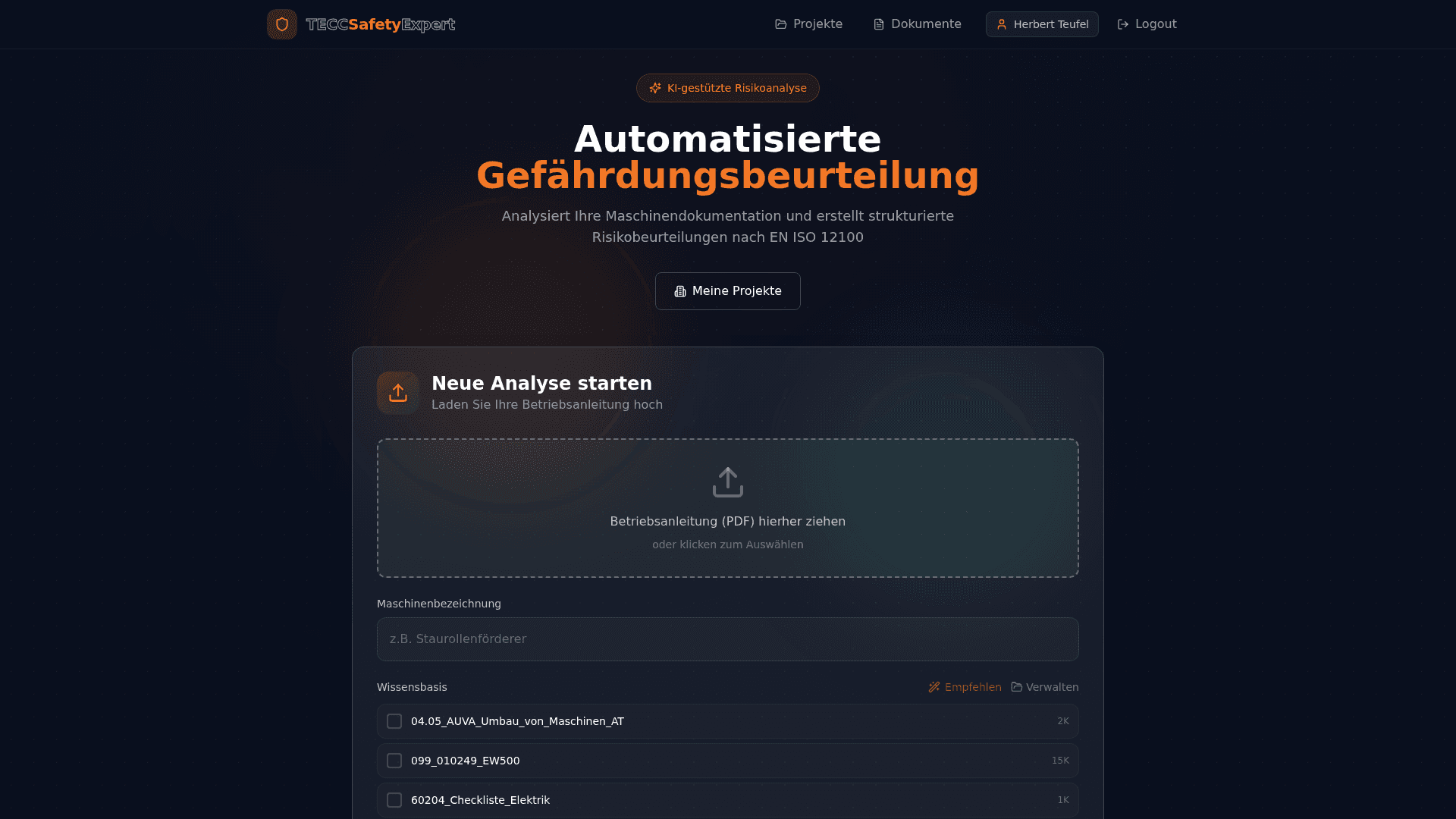 Dokumentation hochladen